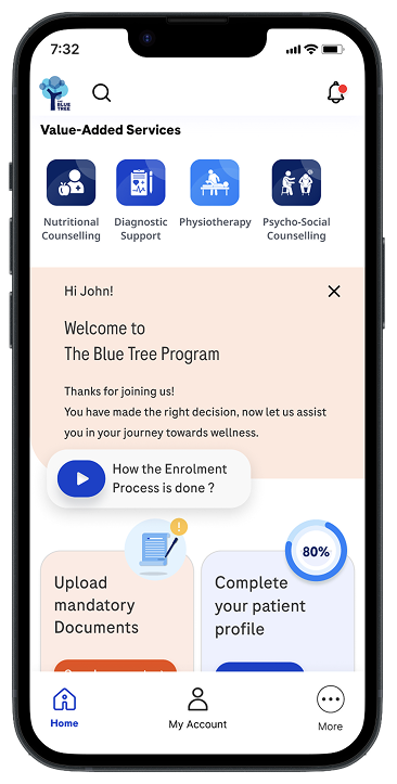 Shipped Blue Tree home screen