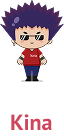 Kina branded digital character with the Kina wordmark