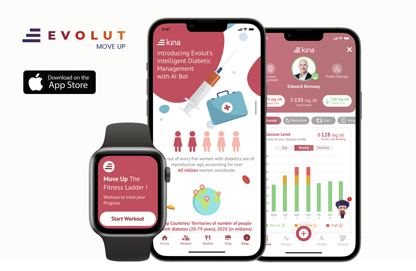 Evolut Kina mobile and Apple Watch experiences