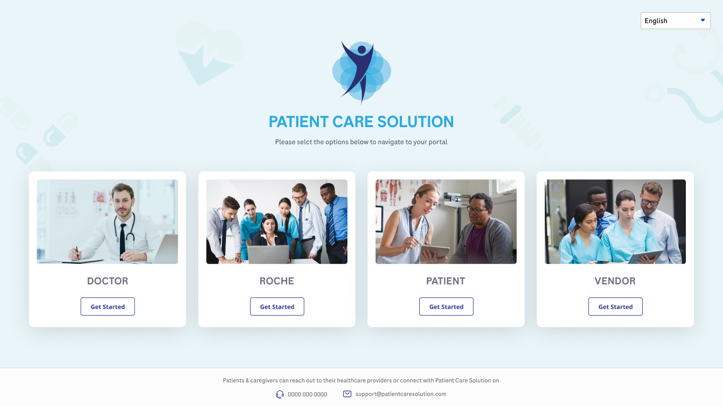 Doctor · Roche · Patient · Vendor: Role-based entry